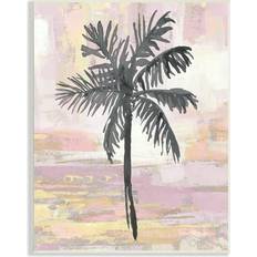 Stupell Industries Pastel Pink Palm Tree Tropical Wood Wall Framed Art 13x19"