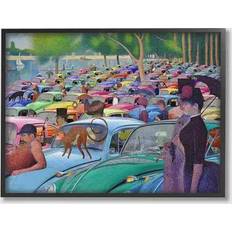 Stupell Walk in the Car Traditional Painting Parody Framed Art 16x20"