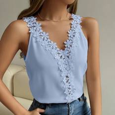 Shein Women Blouses Shein Guipure Lace Panel Tank Top