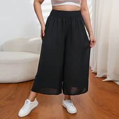 Shein XXL Pants Shein Plus Solid Wide Leg Trousers