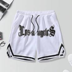 Shein Herren Hosen & Shorts Shein Men Letter Graphic Contrast Trim Drawstring Waist Shorts