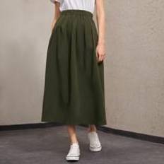 Shein XXL Skirts Shein Mulvari Elastic Waist Solid Flare Skirt