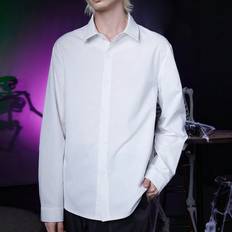 Shein White Shirts Shein Men Solid Button Front Shirt