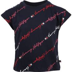 Tommy Hilfiger T-shirts Children's Clothing Tommy Hilfiger Girl's Stripe Logo Tee Navy Blazer