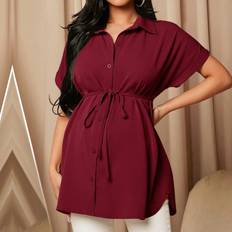 Shein Maternity Batwing Sleeve Drawstring Waist Shirt