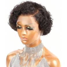 Perücken Shein Transparent Lace Deep Wave Pixie Cut 13 X 1 T-Part Front 150% Density