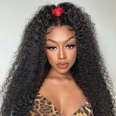 Extensions & Wigs Shein Transparent Lace Kinky Curly 4 X 4 Closure Wig 180% Density