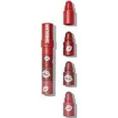 Shein SHEGLAM Mega Lip Stacks-Pink-Petal Stack 4 In 1 Creamy-Matte Red Lipstick Kit High Pigment Non-Drying Portable Travel Lipstick Lip Makeup Hot Pink Black Friday Lipstick