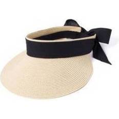 Skiing Hats Straw Visor Hat - Black/Natural