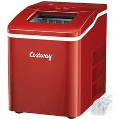 Ice Makers Costway Portable Ice Maker Machine Countertop 26Lbs/24H Self-cleaning Red Red