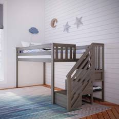 Max & Lily Twin Loft Bed with Stairs