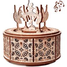 Wood Trick 3D Ballerina Music Box Model Mechanical Self Building Kit