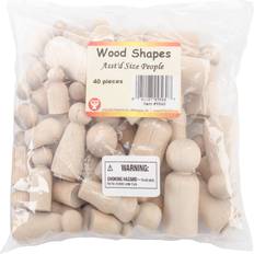 Beads Hygloss Assorted Shapes & Sizes Wood People 40/Pkg