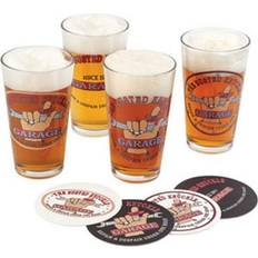 Red Beer Glasses Busted Knuckle Garage BKG-78701 Beer Glass