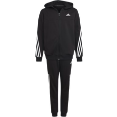 Adidas Boy's 3-Stripes Tracksuit - Black/White