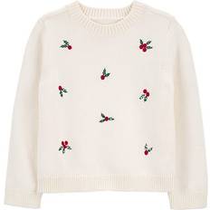 Carter's Kid's Christmas Holly Knit Sweater - Ivory