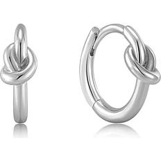 Ania Haie Knot Huggie Hoop Earrings - Silver