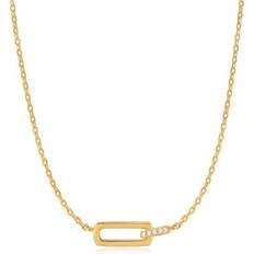 Pendant Necklaces Halsketten Ania Haie Glam Interlock Necklace - Gold/Transparent
