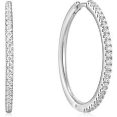 Ania Haie Glam Hoop Earrings - Silver/Transparent