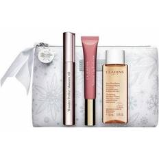 Clarins Gaveeske & Sett Clarins Make-Up Favourites Gift Set 50ml Micellar Water 8ml Wonder Perfect Mascara 4D Black 12ml Natural Lip Perfector Pouch