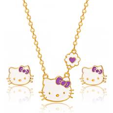 Jewelry Sets Hello Kitty Girls Necklace Stud Earrings Jewelry Set 3" Purple Purple