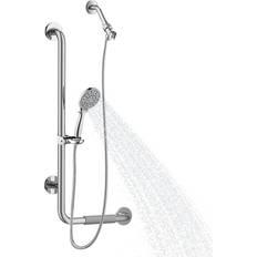 Silver Shower Head Holders Pulse ShowerSpas 4001L-SSP ErgoSlideBar