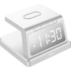 Alarm Clocks Private Label Digital Clock Wireless Charger White
