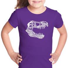 LA Pop Art Girl's Trex Word T-shirt - Purple