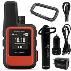 Best Handheld GPS Units Garmin inReach Mini 2 Satellite Communicator Flame Red with Wearable4U Power Pack Bundle