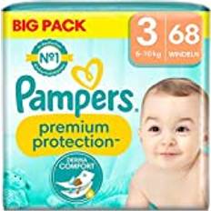 Beste Windeln Pampers Premium Protection Größe 3, 68 Windeln, 6kg 10kg, Komfort und Schutz von für empfindliche Haut