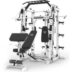 Strength Training Machines Marcy SM-7409 Smith Machine Cage Multi Purpose Home Gym Training System, White 70 x 84 x 86 inches