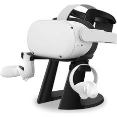 VR Headset Stand for Oculus Quest 2 Holder Touch Controller Display Stand Docking Station Black Meta Quest 2/ Quest/ Rift Rift S/ Samsung Odyssey VR Stand Valve Index HTC Vive Valve Index