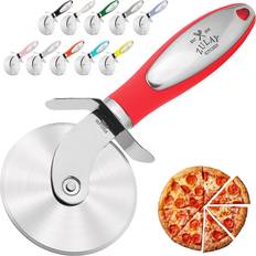 Red Pizza Cutters Zulay Kitchen Large Wheel Pizza Cutter