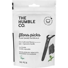 Tanntrådbøyler The Humble Co. Floss Picks Charcoal Grip Handle 50 st
