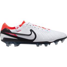 White Soccer Shoes Nike Tiempo Legend 10 Elite FG M - White/Bright Crimson/Black