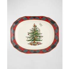 Red Serving Dishes Spode Christmas Tree Tartan Serving Dish