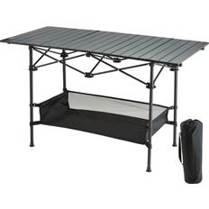 VEVOR Camping Tables VEVOR Folding Camping Table, Outdoor Side Tables Aluminum & Steel with Large Storage and Carry Bag 24x16 inch Black