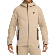 M Tops Nike Men's Sportswear Tech Fleece Windrunner Full Zip Hoodie - Khaki/Black