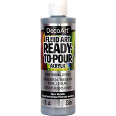 Deco Art Fluid Ready-To-Pour Acrylic Silver Metallic 8 oz Bottle