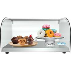 Stainless Steel Freestanding Refrigerators KoolMore 22" Countertop Bakery Display Case With Front Curved Gray, Stainless Steel