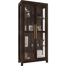 Belleze Tall Dark Walnut Storage Cabinet 31.5x68"