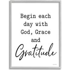 Interior Details Stupell Industries Begin Each Day with God Grace Gratitude Phrase Framed Wall Decor