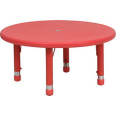 Activity Tables on sale Emma + Oliver 33 Round Red Plastic Height Adjustable Activity Table