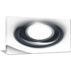 Design Art Large Fractal Black Circle on White Graphic Print on Framed Art 40x20"