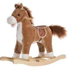 Classic Toys on sale Qaba Wooden Rocking Horse in Brown, Size 24.0 H x 25.5 W x 12.75 D in Wayfair Brown