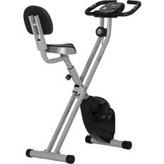 Homcom Soozier Folding Upright Training Stationary Indoor Bike with 8 Levels of Magnetic Resistance for Aerobic Exercise Grey