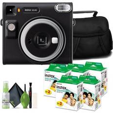 Fujifilm Instant Cameras Fujifilm Instax Square SQ40 Analog Instant Camera Bundle With 5 Pack Instax Square Instant 100 Exposures Travel Bag And Lens Cleaning