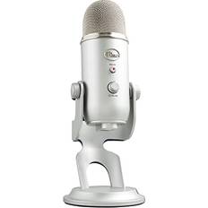 Blue Microphones Yeti USB for Recording & Streaming on PC and Mac, 3 Condenser Capsules, 4 Pickup Patterns, Headphone Output and Control, Gain Control, Adjustable Stand, & Play Silver