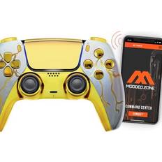 Game Controllers ModdedZone Gold Thunder SMART Rapid Fire Custom Modded Controller compatible with PS5 COD FPS games more