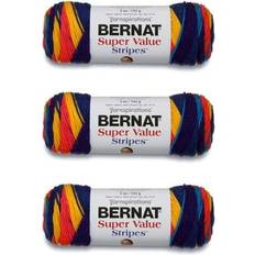 Bernat Super Value Beachwood Stripes Yarn - 3 Pack of 141g/5oz - Acrylic -  4 Medium (Worsted) - 264 Yards - Knitting/Crochet
